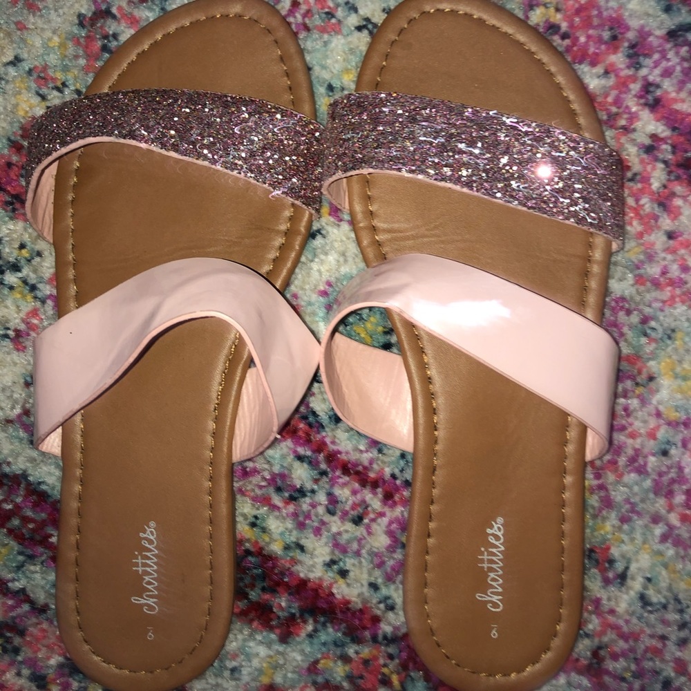 Pink sparkly sandals